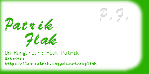 patrik flak business card